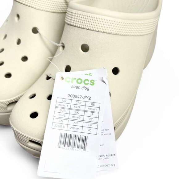 Crocs Platform Siren Clog Bone Beige Women’s 11 Heel New - Picture 8 of 8